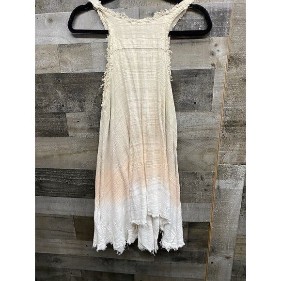 Altar’d State Medium Boho Sleeveless Dress Tan Pink Fringe - Picture 3 of 5